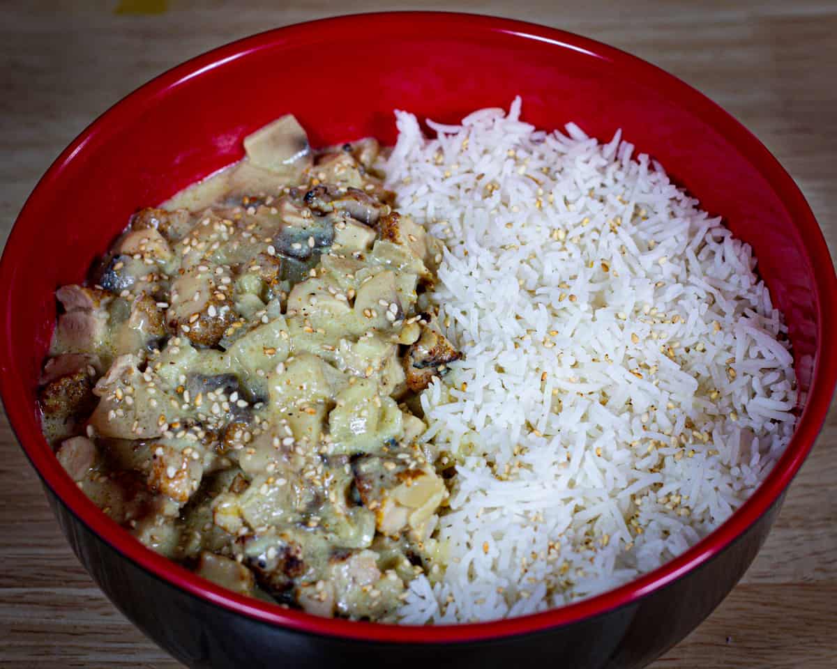 BBQ Chicken Curry Masala On Rice